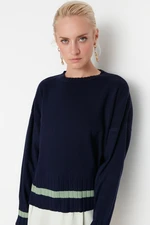 Trendyol Sweater - Dark blue - Oversize