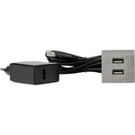 Vestavná zásuvka Kopp 939745018 s USB, IP20, nerezová ocel