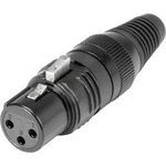 XLR kabelová zásuvka Hicon HI-X3CF-M, rovná, 3pól., černá