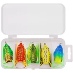 ZANLURE 5/15 Pcs Frog Fishing Lure Soft Artificial 3D Eyes Silicone Fishing Tackle Baits with Storage Box