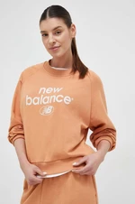 Mikina New Balance dámská, oranžová barva, s potiskem, WT31508SEI-SEI