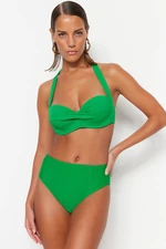 Trendyol Green Dół od bikini z wysokim stanem i normalnymi nogawkami