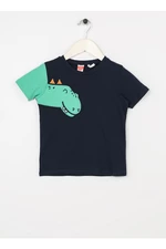 Koton Printed Navy Blue Baby T-shirt 3smb10016tk