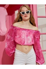 Koton Off Shoulder Balloon Sleeve Crop Blouse