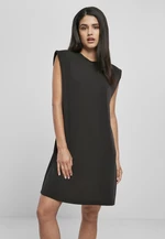 Women's dress with padded shoulders black