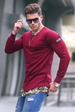 Madmext Claret Red Camouflage Patterned Men's Sweatshirt 2130