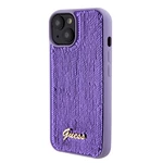 Zadní kryt Guess Sequin Script Logo pro Apple iPhone 15 Plus, fialová