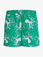 Green Men's Patterned Swimsuit Jack & Jones Fiji - Men's