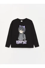 LC Waikiki Girls' Crew Neck Printed Long Sleeved T-Shirt