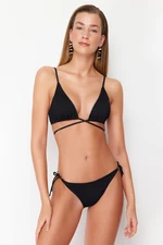 Trendyol Black Gimped Regular Bikini Bottom