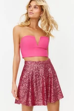 Trendyol Fuchsia Crop Lined Woven Bustier