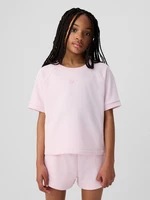 Light pink girls' sweatshirt with short sleeves GAP