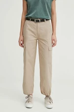 Kalhoty Medicine dámské, béžová barva, high waist