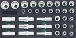 Modul pěnový - nástrčné hlavice 1/2" 6hranné, 12hranné, TORX, 35 ks - JONNESWAY S04H4935KV