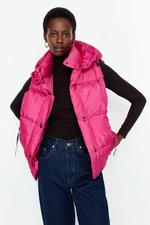 Trendyol Fuchsia Oversize Hooded Vest