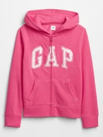 Detská mikina GAP Logo zip hoodie Ružová