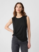 Black linen sleeveless top GAP