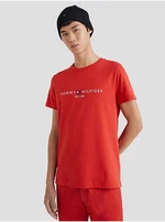 Tommy Hilfiger Tričko - TOMMY LOGO TEE oranžové