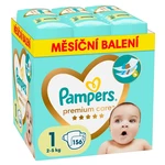 PAMPERS Premium care monthly veľkosť 1 plienky 2-5kg 156 kusov