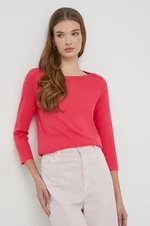 Bavlněné tričko s dlouhým rukávem United Colors of Benetton růžová barva
