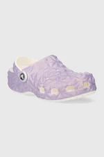 Dětské pantofle Crocs CLASSIC IRIDESCENT GEO CLOG fialová barva