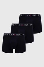 Boxerky Tommy Hilfiger 3-pack pánské, tmavomodrá barva, UM0UM03180