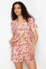 Trendyol Multi Color Floral Viscose Woven Pajamas Set