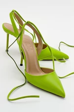 LuviShoes Bonje Green Women's Heeled Shoes