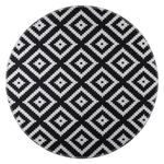 Czarno-biały okrągły dywan odpowiedni do prania ø 120 cm – Vitaus