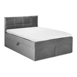 Szare łóżko boxspring ze schowkiem 160x200 cm Mimicry – Mazzini Beds