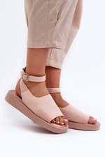 Comfortable women's platform sandals, pink Rubie