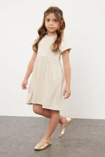 Trendyol Girl's Stone Ruffle Short Sleeve Knitted Dress