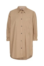 Tommy Hilfiger Shirt - ORG COTTON OVERSIZED SHIRT LS beige