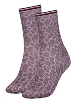 Tommy Hilfiger Socks - TH WOMEN SOCK 1P SNAKE LUREX burgundy