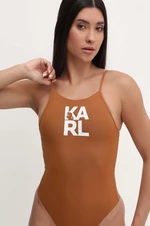 Jednodílné plavky Karl Lagerfeld černá barva, měkký košík