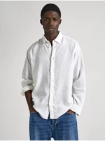White Men's Linen Shirt Pepe Jeans