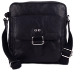 SEGALI Pánska kožená crossbody taška 3289 Black