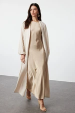 Trendyol Beige Glitter Detailed Woven Cap & Abaya & Abaya