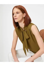 Koton Women's Green Collar Kerchief Detailed Blouse