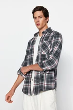 Trendyol Black Men's Slim Fit Lumberjack Plaid Buttoned Collar Shirt