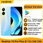 Global Version Realme 10 Pro+ 8GB 128GB Smartphone Dimensity 1080 6.7 Inch 120Hz AMOLED Display 108MPCamera Mobile Phone 5000mAh