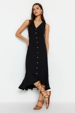 Trendyol Black Button Detailed Woven Woven Dress