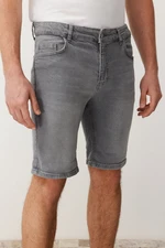 Trendyol Gray Slim Fit Denim Shorts