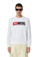 Diesel Mikina - S-GINN-DIV SWEAT-SHIRT biela