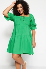 Trendyol Curve Green Woven Tie Detailed Dress