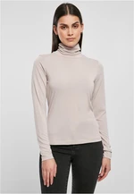 Women's modal turtleneck with long sleeves in warm gray