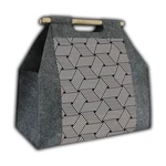 Bertoni Home Unisex's Firewood Bag Cube Grey/Black/White