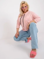 Dusty pink plus size blouse with Robert's 3/4 sleeves