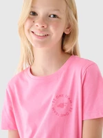 Dievčenské tričko s potlačou - ružové