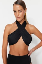 Trendyol Černý Bikiny Top s Krčním Vázáním